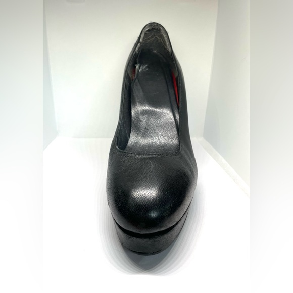 Stuart Weitzman 7.5 Black Leather Platform Heel! Read Description 4 Condition! - Picture 7 of 17